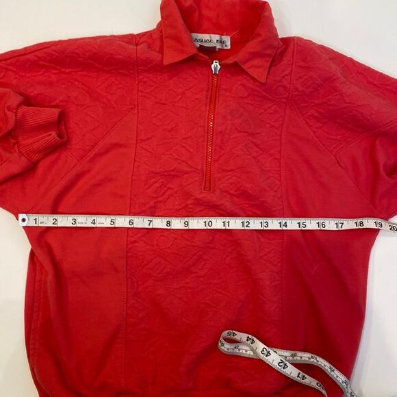 Vintage Casual Isle Women’s Partial Zip Pullover Sweatshirt Sz Sm Casual Pink - Picture 8 of 11